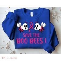 Save The Boobees Boo Bees Breast Cancer Halloween Gift Sweatshirt thumb 2