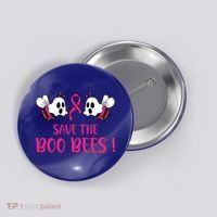 Save The Boobees Boo Bees Breast Cancer Halloween Gift Button thumb 0