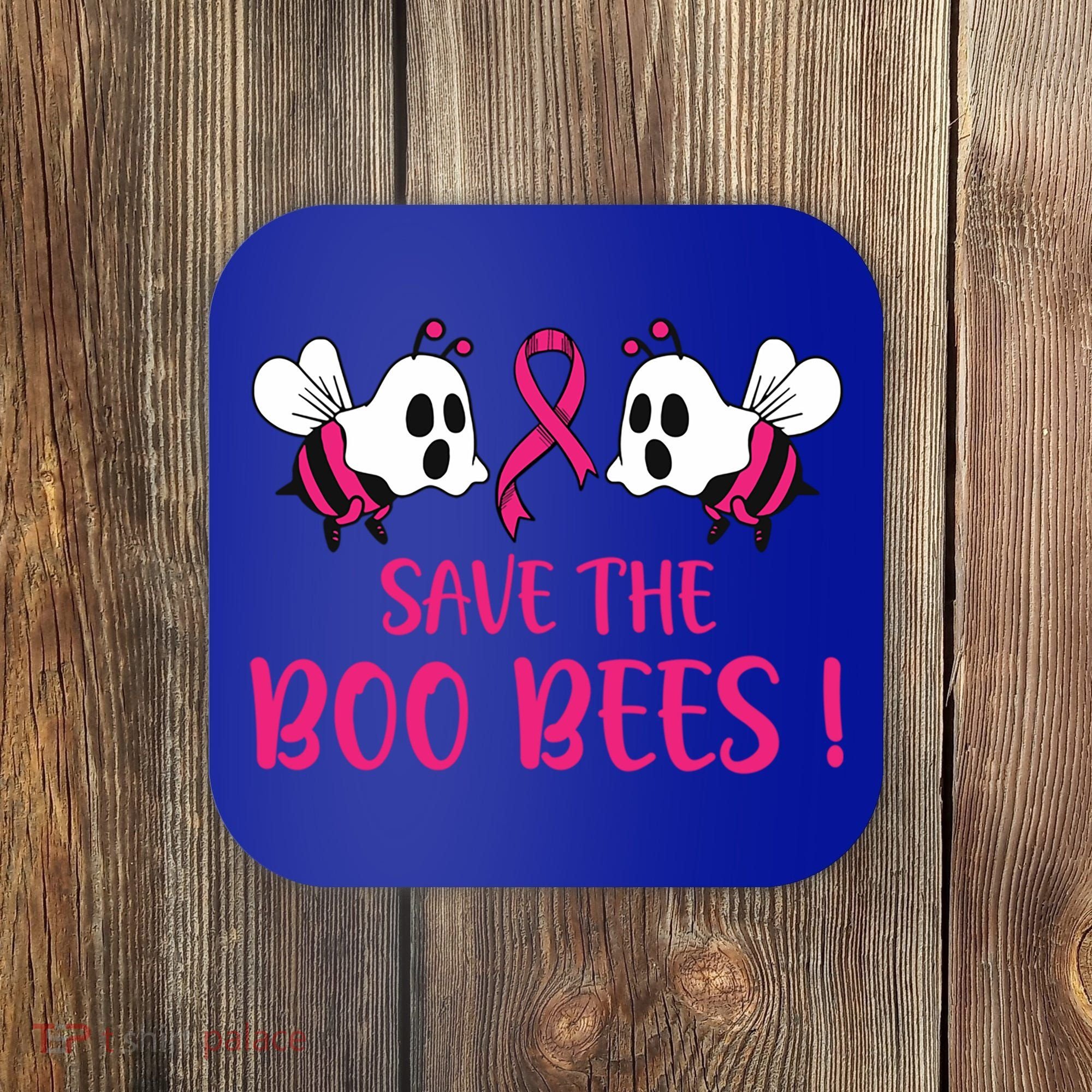 Save The Boobees Boo Bees Breast Cancer Halloween Gift Coaster