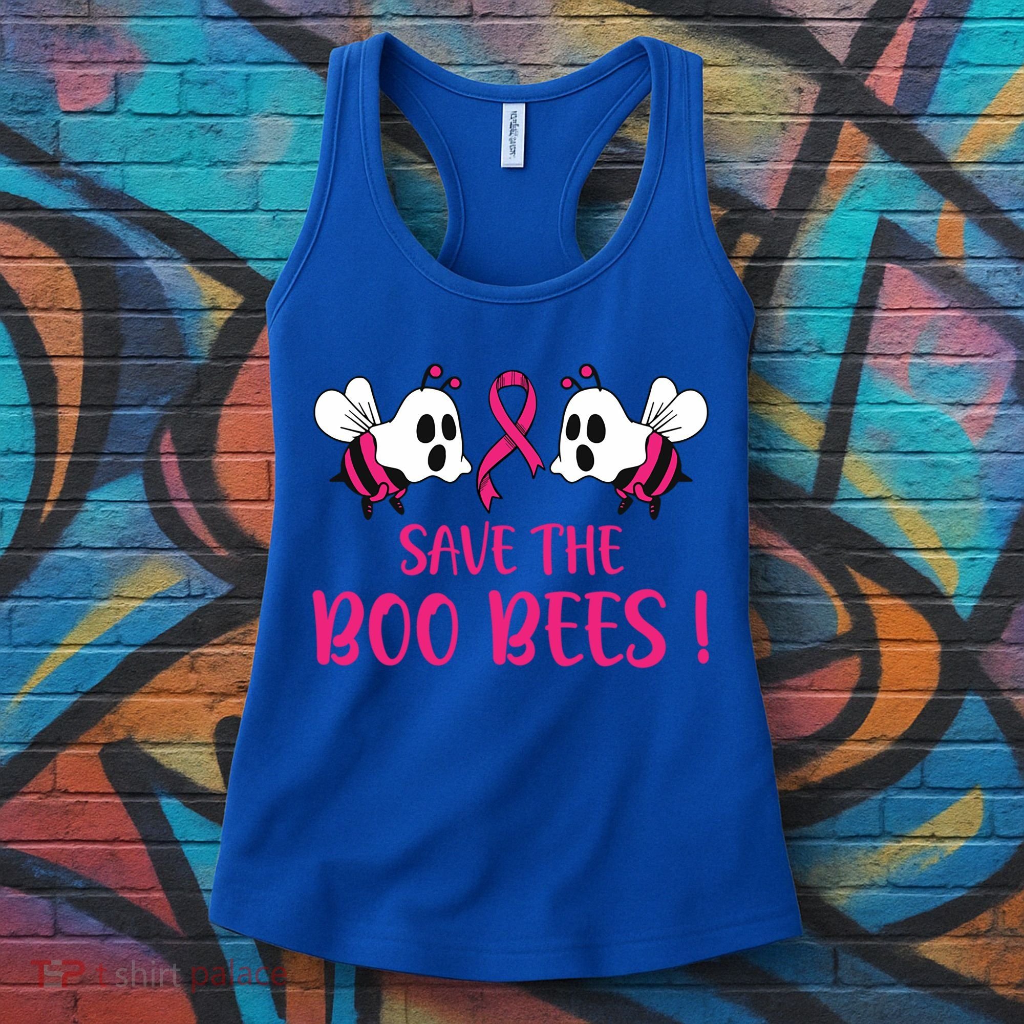 Save The Boobees Boo Bees Breast Cancer Halloween Gift Women's Tank Top