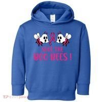Save The Boobees Boo Bees Breast Cancer Halloween Gift Toddler Hoodie thumb 0