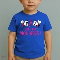 Save The Boobees Boo Bees Breast Cancer Halloween Gift Toddler T-Shirt thumb 2