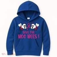 Save The Boobees Boo Bees Breast Cancer Halloween Gift Kids Hoodie thumb 0