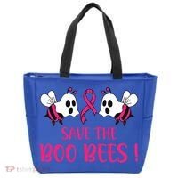 Save The Boobees Boo Bees Breast Cancer Halloween Gift Tote Bag thumb 0