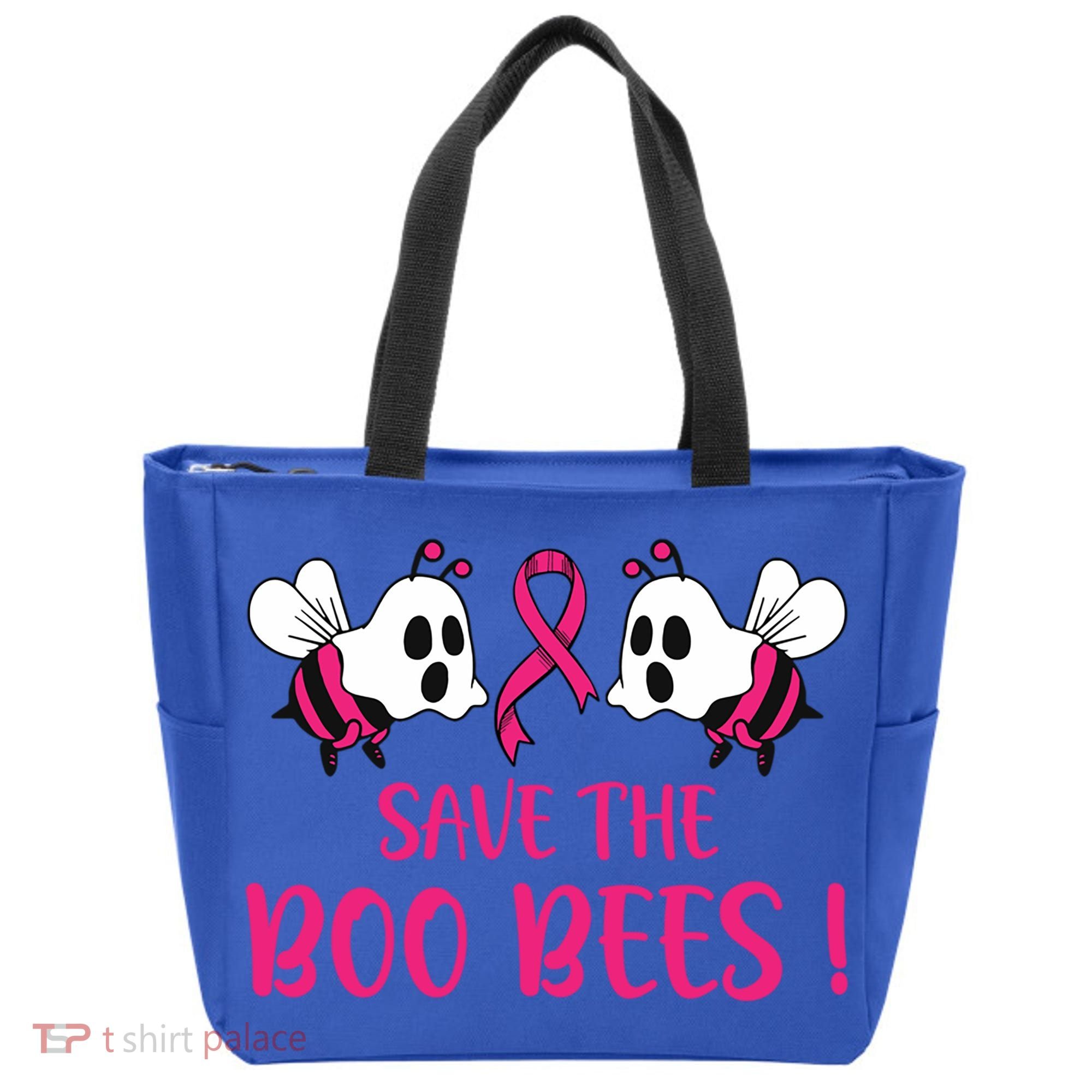 Save The Boobees Boo Bees Breast Cancer Halloween Gift Tote Bag