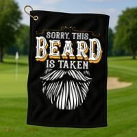 Sorry This Beard Is Taken Country Retro Valentines Day Gift Golf Towel thumb 1