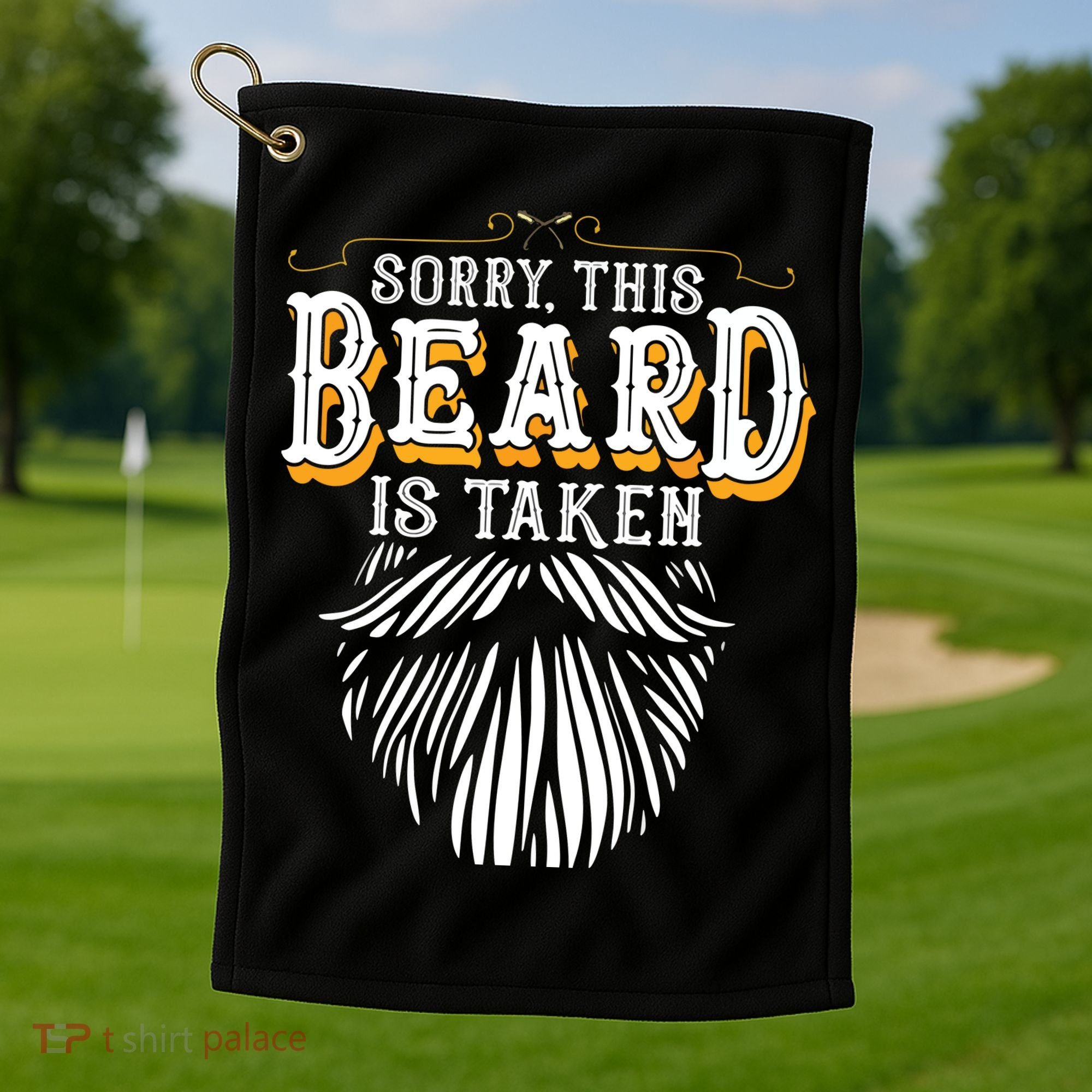 Sorry This Beard Is Taken Country Retro Valentines Day Gift Golf Towel