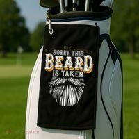 Sorry This Beard Is Taken Country Retro Valentines Day Gift Golf Towel thumb 2