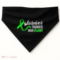 Survivor Traumatic Brain Injury Awareness TBI Survivor USA-Made Doggie Bandana thumb 0