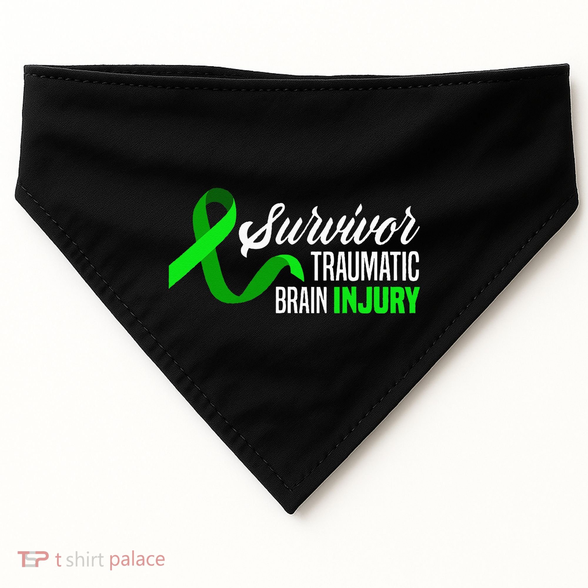 Survivor Traumatic Brain Injury Awareness TBI Survivor USA-Made Doggie Bandana