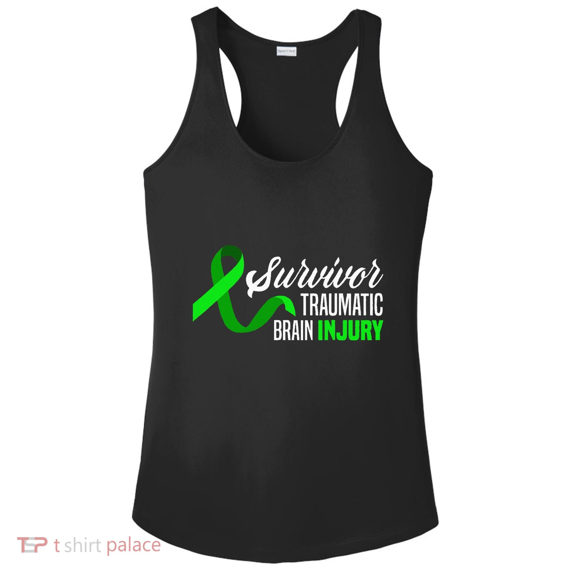 Survivor Traumatic Brain Injury Awareness TBI Survivor Ladies PosiCharge Competitor Racerback Tank