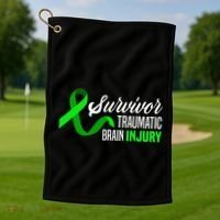 Survivor Traumatic Brain Injury Awareness TBI Survivor Golf Towel thumb 1