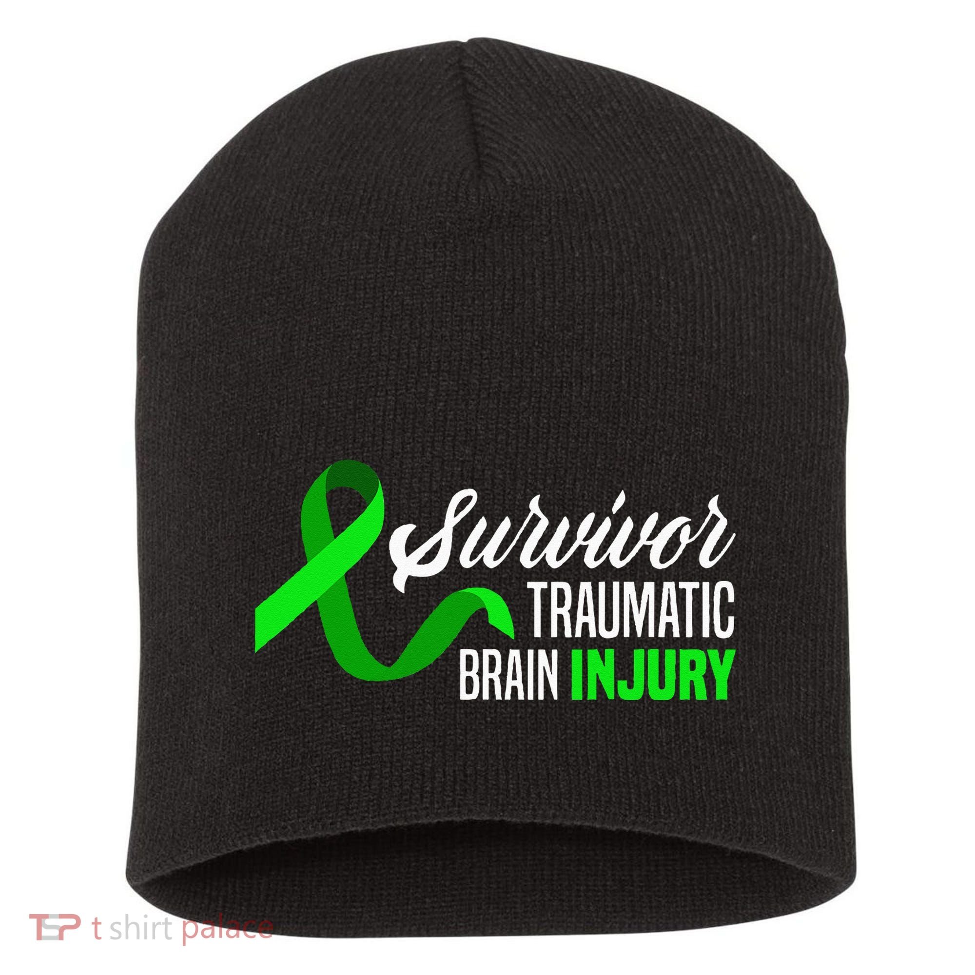 Survivor Traumatic Brain Injury Awareness TBI Survivor Short Acrylic Beanie