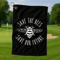 Save The Bees Bumblebee Conservancy Earth Day Climate Change Golf Towel thumb 1