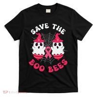 Save The Boo Bees Funny Halloween Breast Cancer Awareness T-Shirt thumb 0