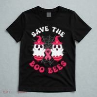 Save The Boo Bees Funny Halloween Breast Cancer Awareness T-Shirt thumb 5