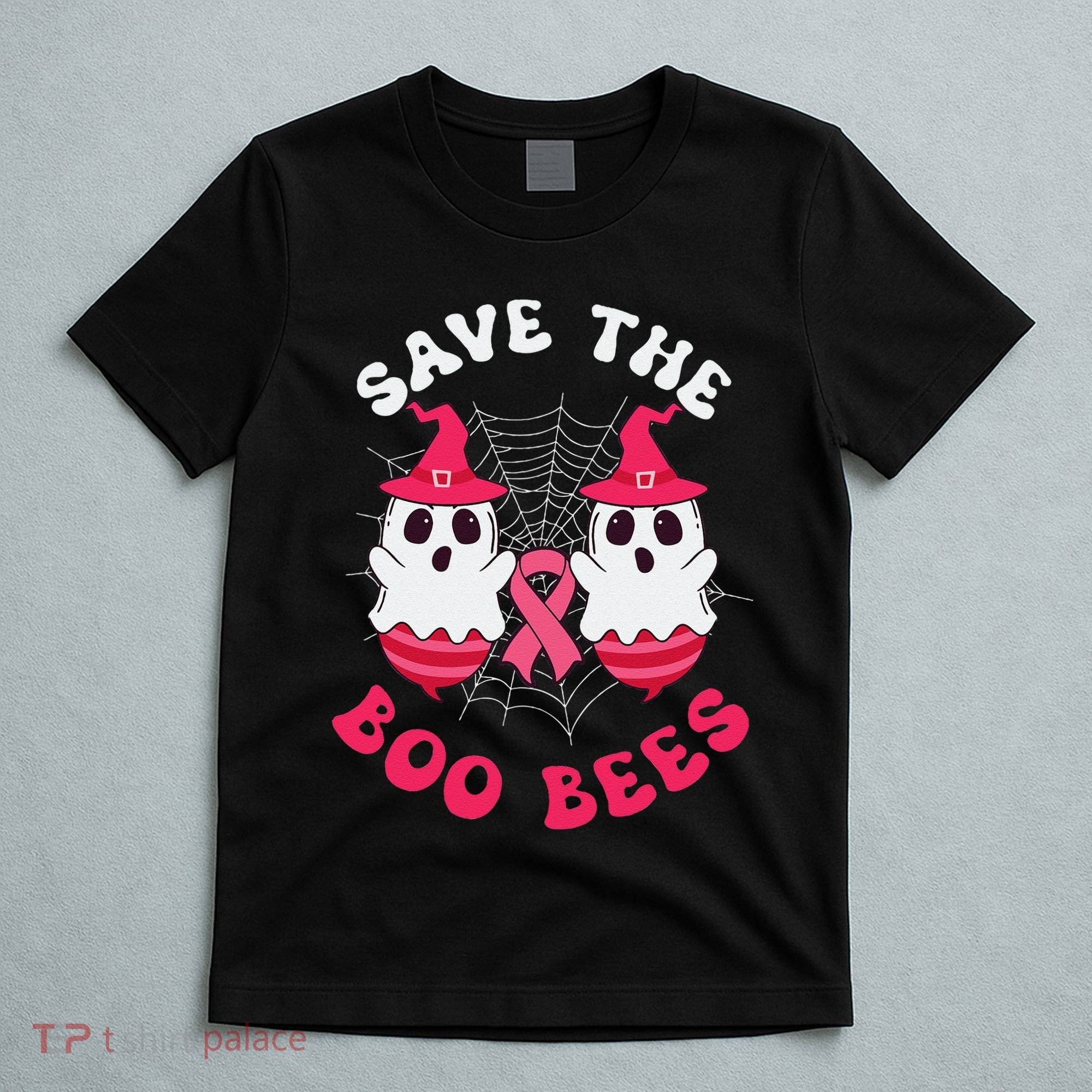Save The Boo Bees Funny Halloween Breast Cancer Awareness T-Shirt