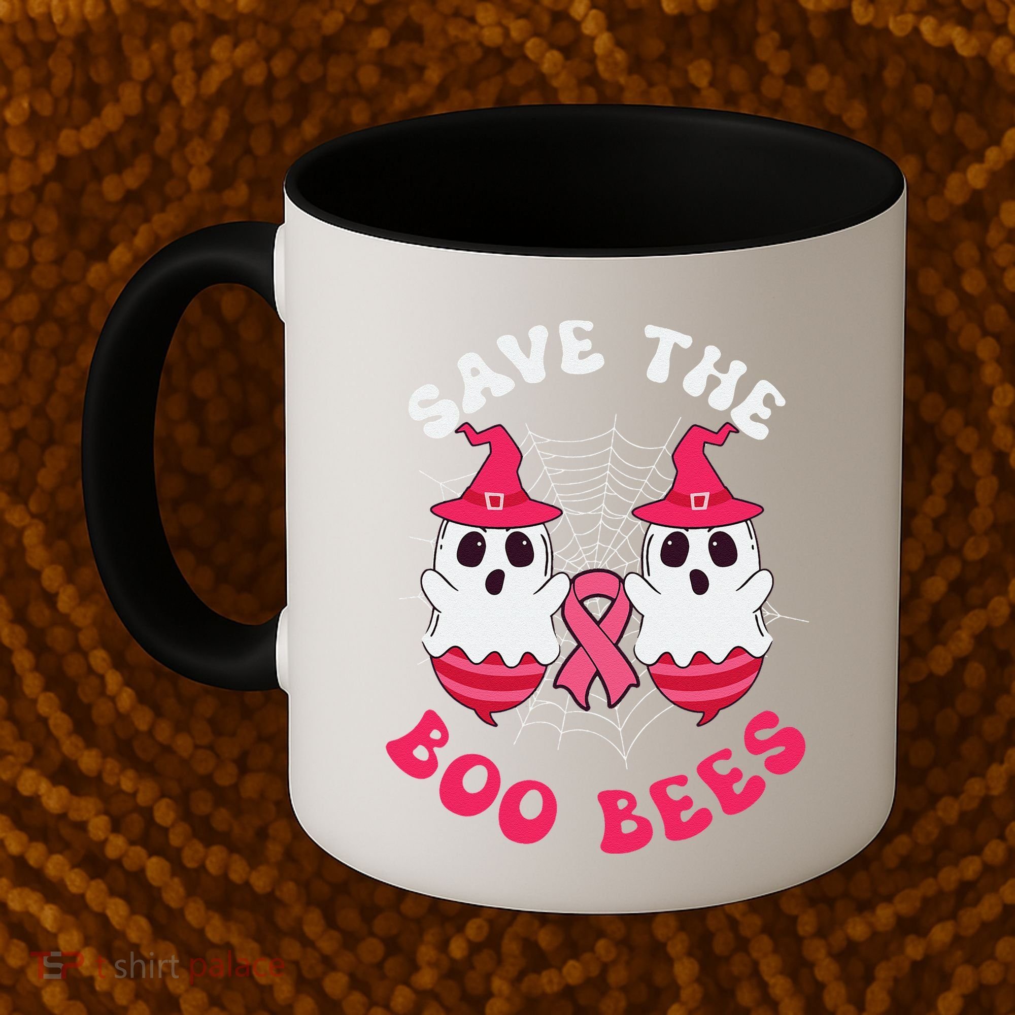 Save The Boo Bees Funny Halloween Breast Cancer Awareness Coffee Mug
