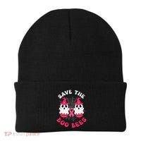 Save The Boo Bees Funny Halloween Breast Cancer Awareness Beanie thumb 0