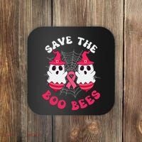 Save The Boo Bees Funny Halloween Breast Cancer Awareness Coaster thumb 0