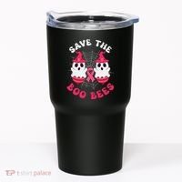Save The Boo Bees Funny Halloween Breast Cancer Awareness Tumbler thumb 0