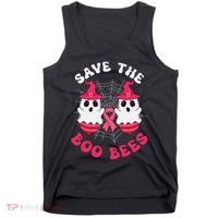 Save The Boo Bees Funny Halloween Breast Cancer Awareness Tank Top thumb 0