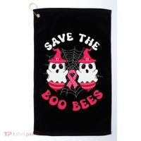 Save The Boo Bees Funny Halloween Breast Cancer Awareness Golf Towel thumb 0