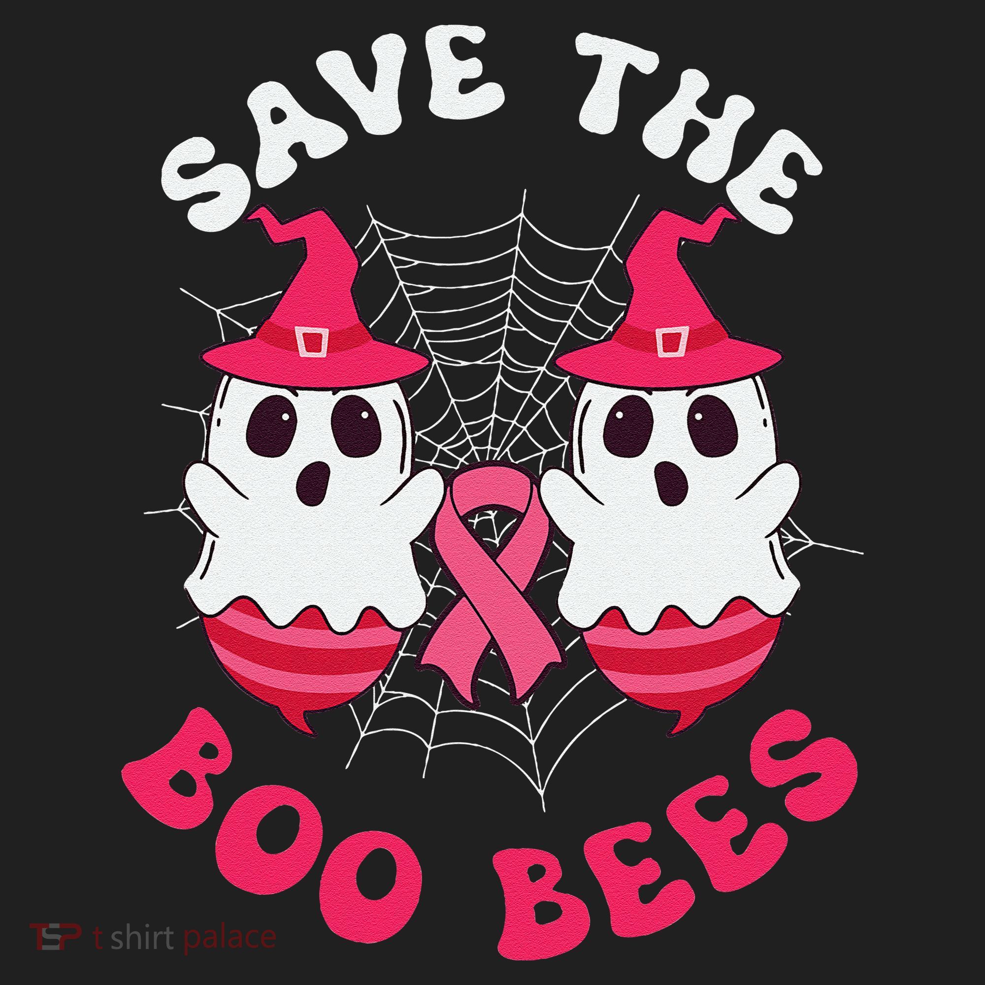 Save The Boo Bees Funny Halloween Breast Cancer Awareness Golf Towel
