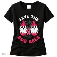 Save The Boo Bees Funny Halloween Breast Cancer Awareness Women's T-Shirt thumb 0