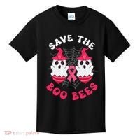 Save The Boo Bees Funny Halloween Breast Cancer Awareness Kids T-Shirt thumb 0