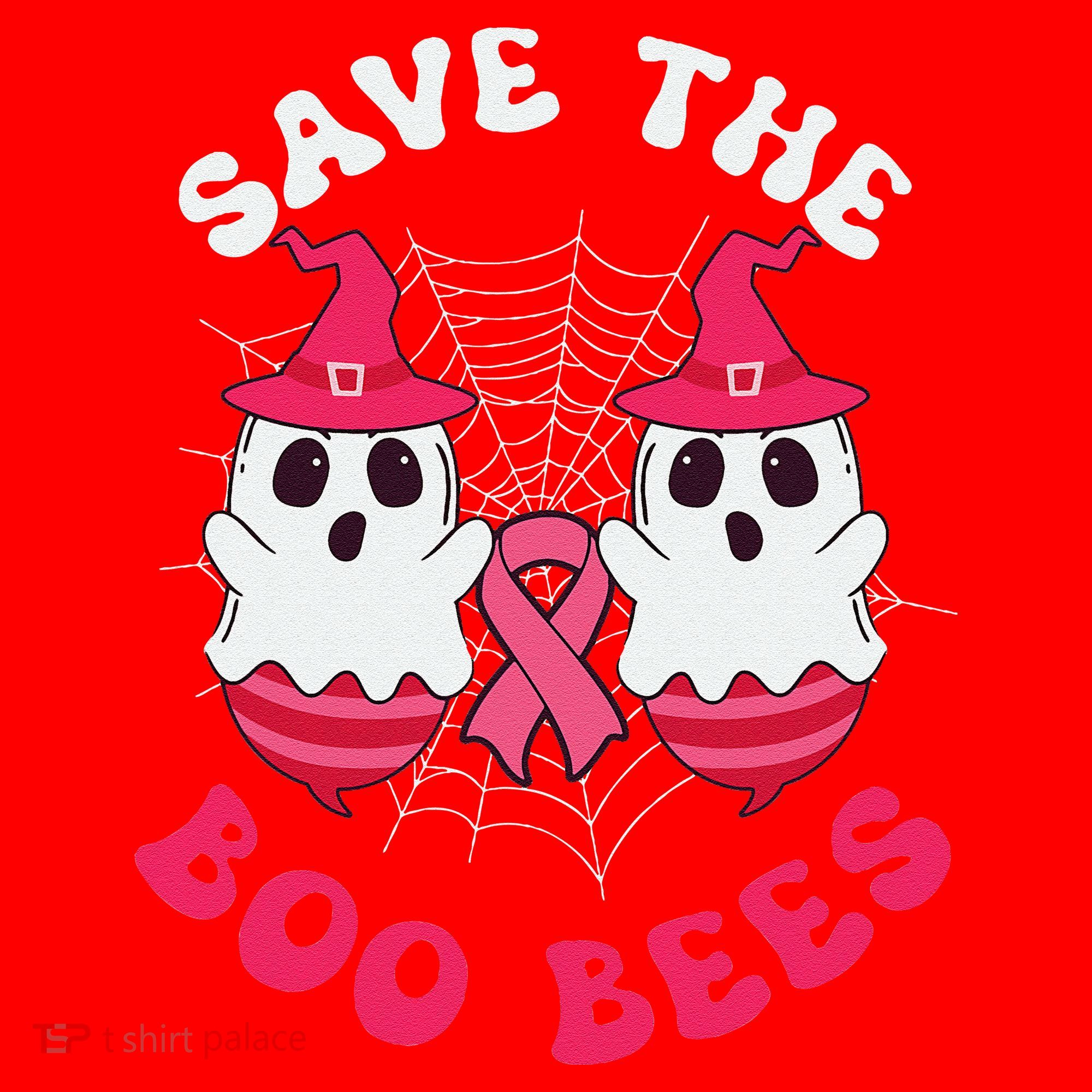 Save The Boo Bees Funny Halloween Breast Cancer Awareness Santa Hat