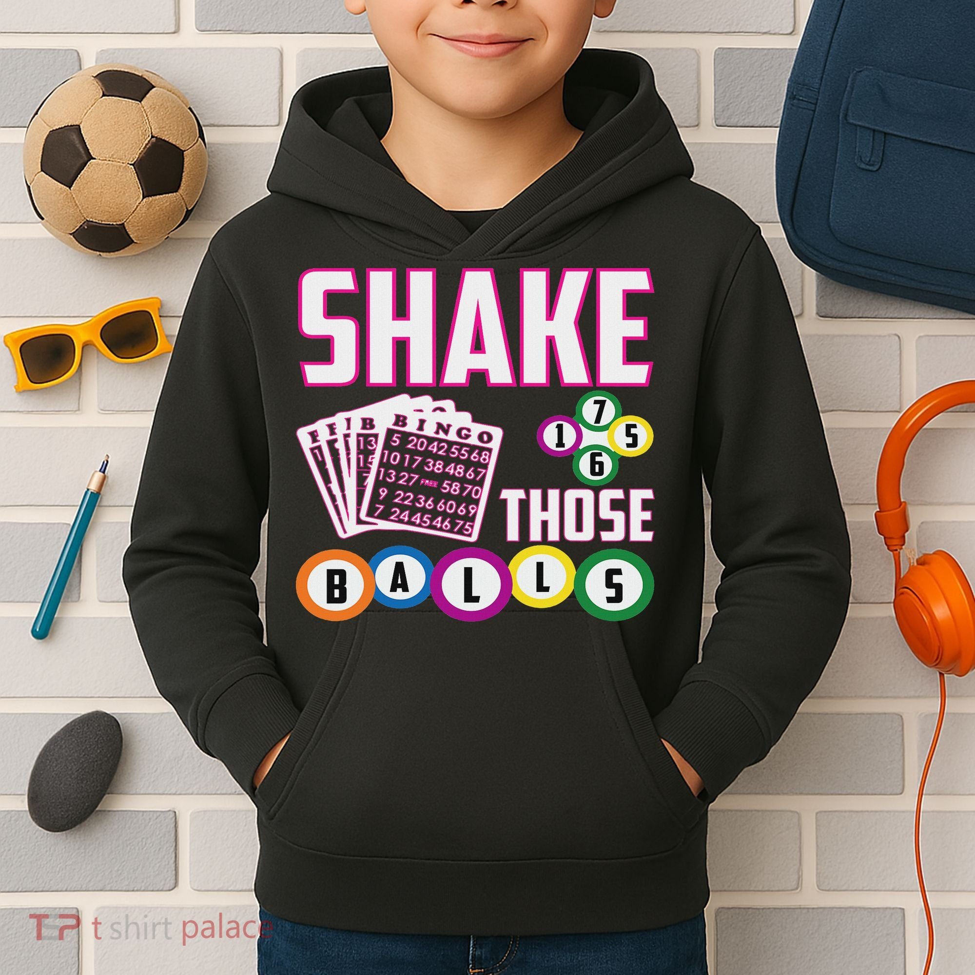 Shake Those Balls Funny Bingo Kids Hoodie
