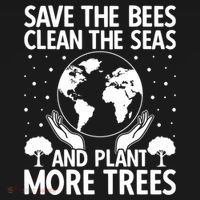 Save The Bees Clean The Seas Plant More Trees Earth Day Gift Backpack thumb 2