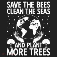 Save The Bees Clean The Seas Plant More Trees Earth Day Gift Hat thumb 2