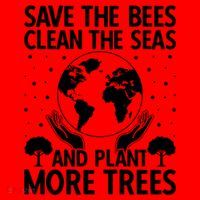Save The Bees Clean The Seas Plant More Trees Earth Day Gift Santa Hat thumb 1