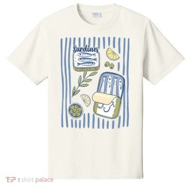 Sardines Tin Coastal Mediterranean Seafood T-Shirt