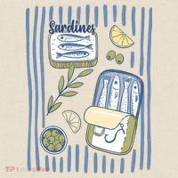 Sardines Tin Coastal Mediterranean Seafood T-Shirt thumb 2