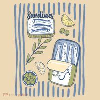 Sardines Tin Coastal Mediterranean Seafood Tote Bag thumb 4