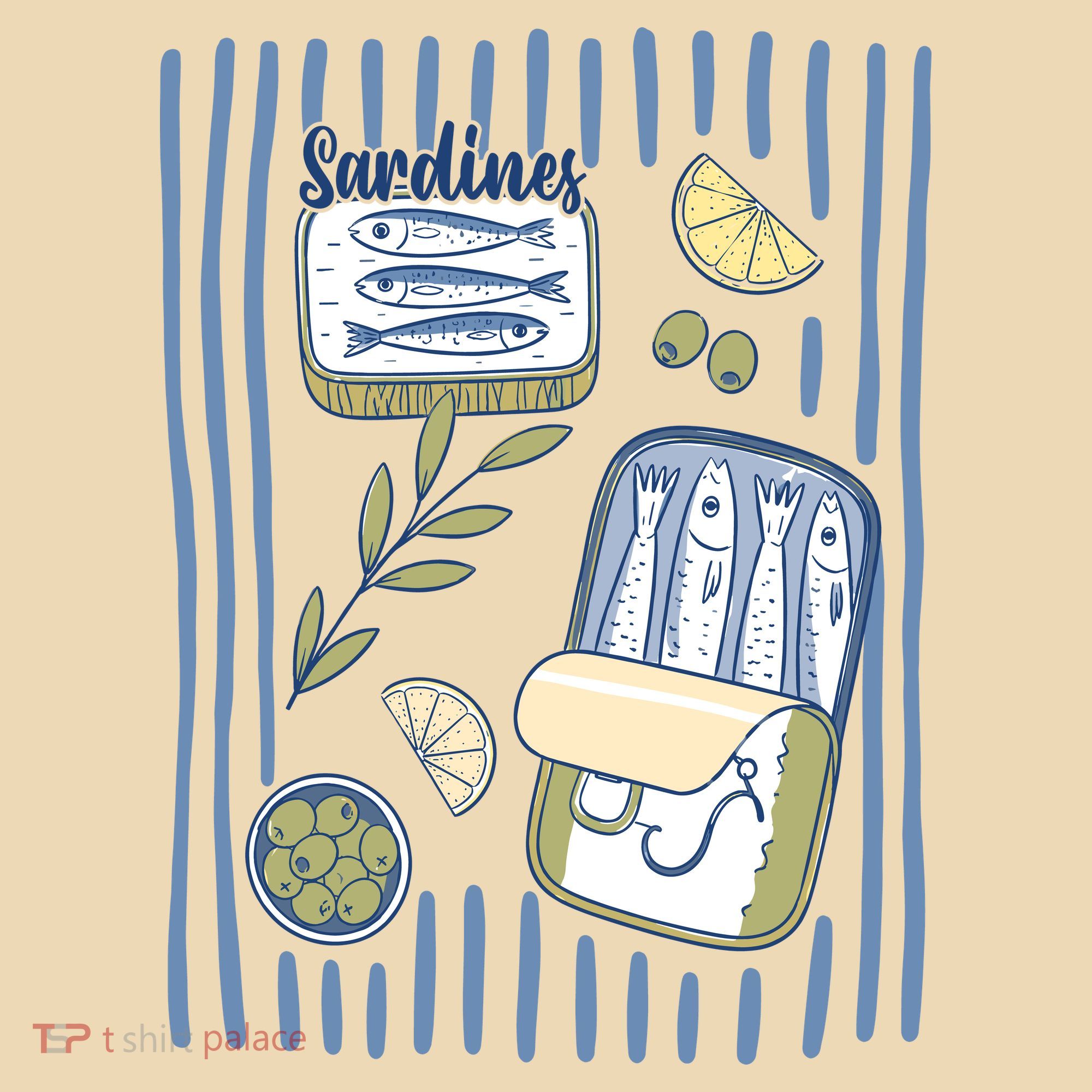 Sardines Tin Coastal Mediterranean Seafood Tote Bag
