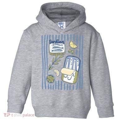 Sardines Tin Coastal Mediterranean Seafood Toddler Hoodie
