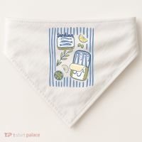 Sardines Tin Coastal Mediterranean Seafood USA-Made Doggie Bandana thumb 0