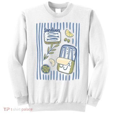 Sardines Tin Coastal Mediterranean Seafood Sweatshirt