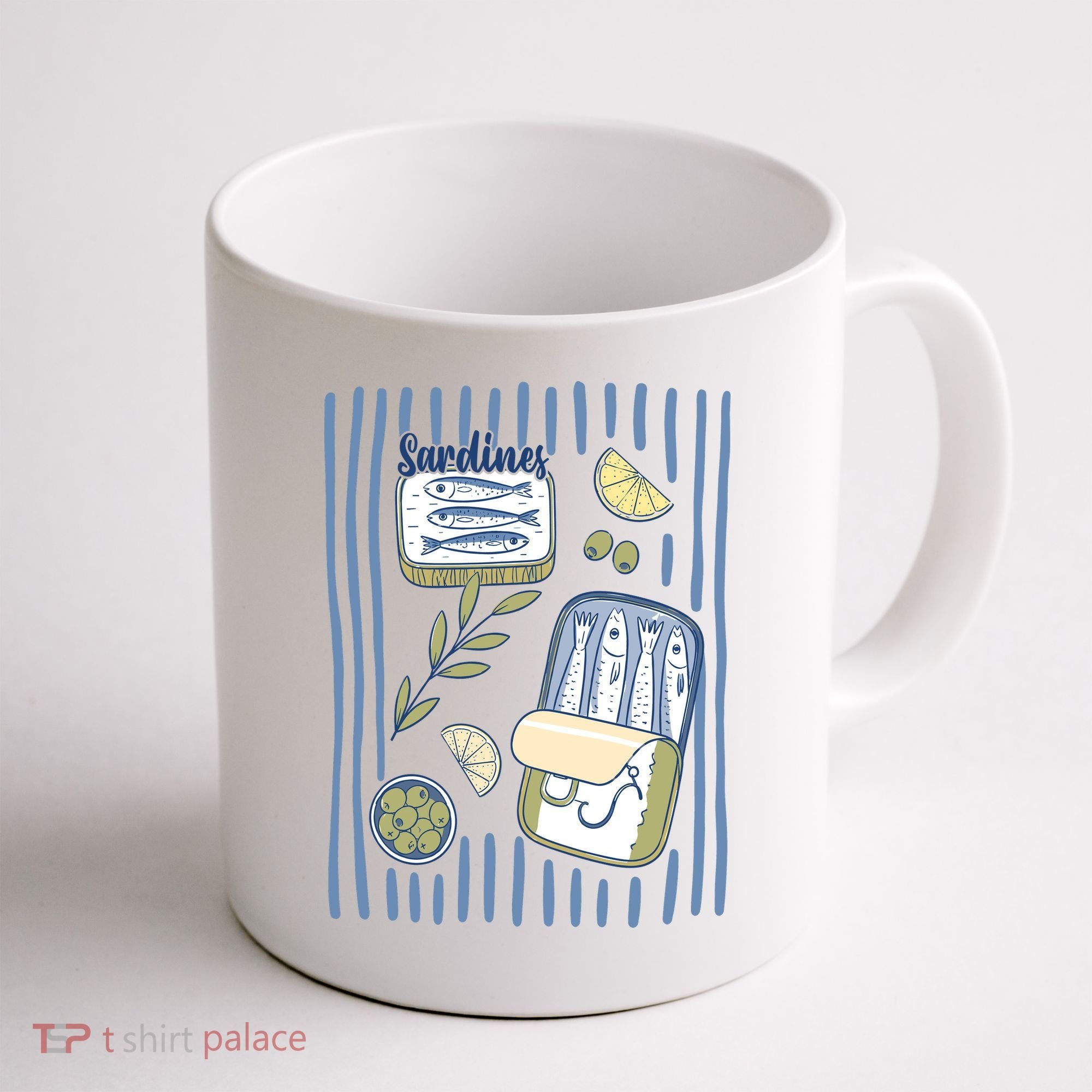 Sardines Tin Coastal Mediterranean Seafood Coffee Mug