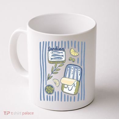 Sardines Tin Coastal Mediterranean Seafood Coffee Mug
