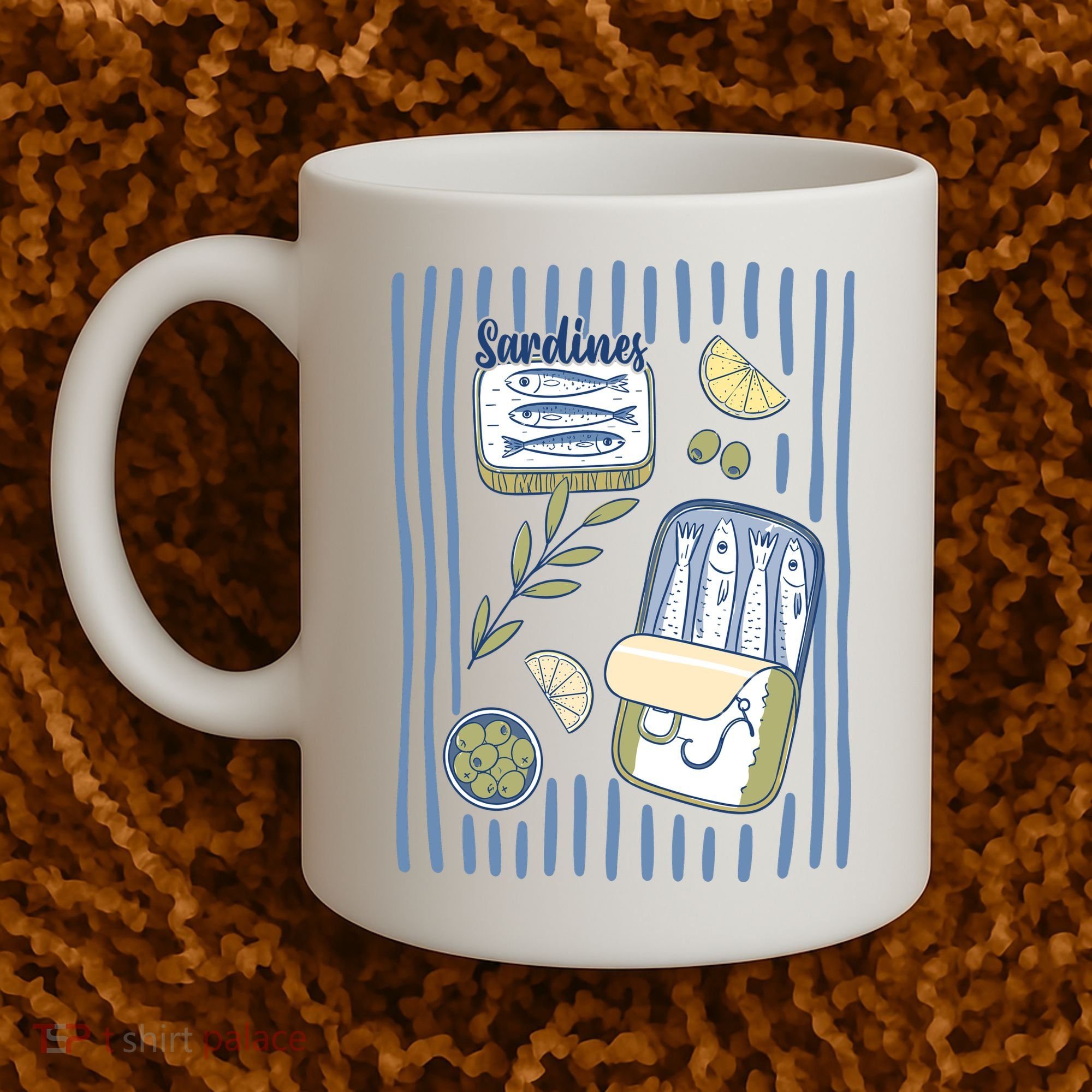 Sardines Tin Coastal Mediterranean Seafood Coffee Mug