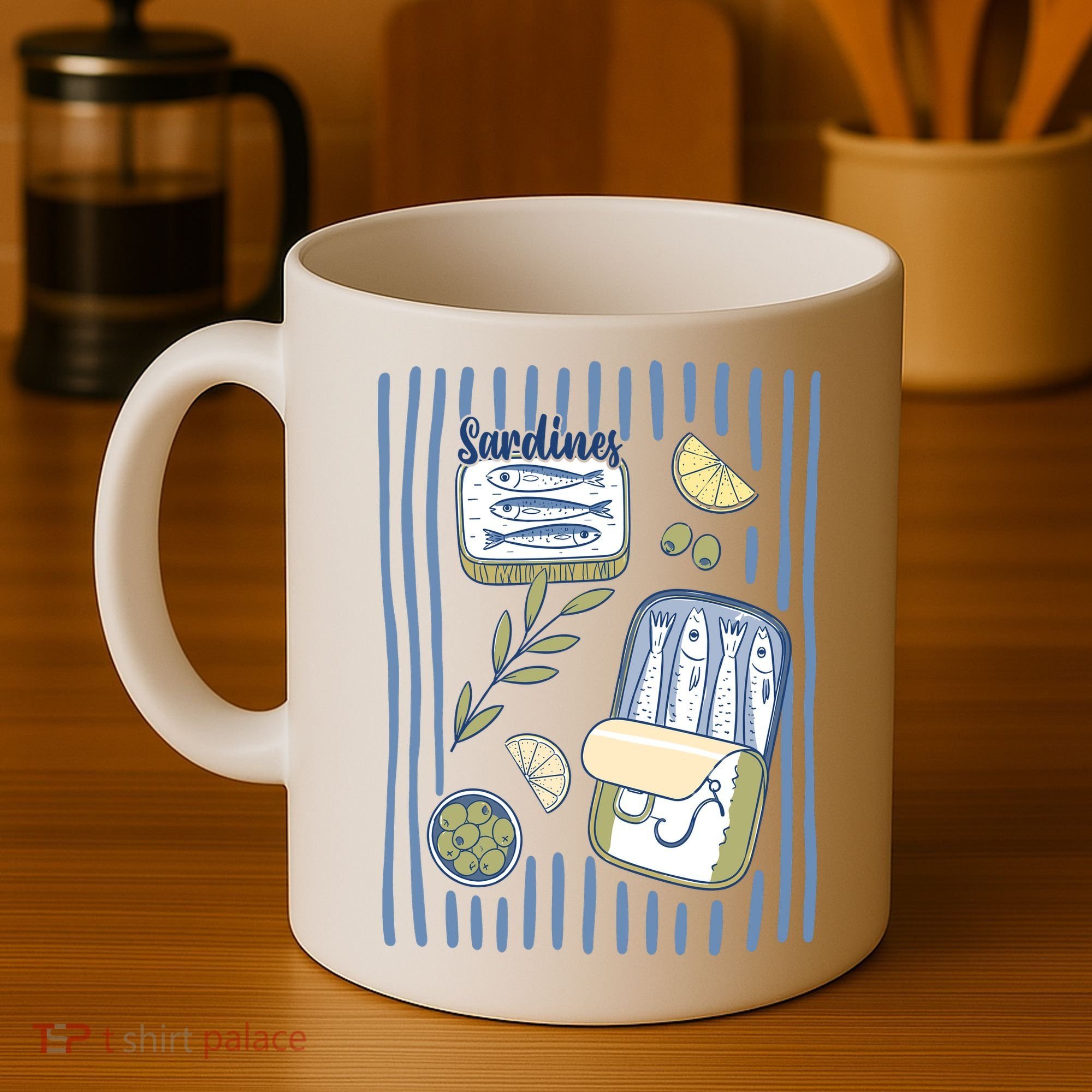 Sardines Tin Coastal Mediterranean Seafood Coffee Mug