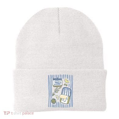 Sardines Tin Coastal Mediterranean Seafood Beanie