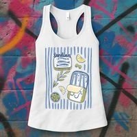 Sardines Tin Coastal Mediterranean Seafood Women's Tank Top thumb 3
