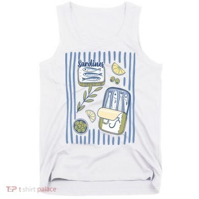 Sardines Tin Coastal Mediterranean Seafood Tank Top