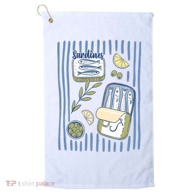 Sardines Tin Coastal Mediterranean Seafood Golf Towel